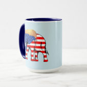 Trump Bad Hair Elephant 15 oz Ringer Mok, ZSSG Mok (Voorkant links)
