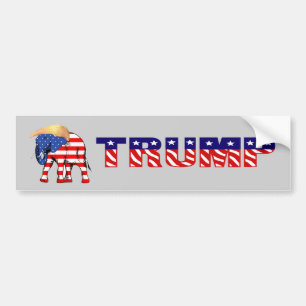 Trump Bad Hair Elephant, Amerikaanse vlag, ZSSG Bumpersticker