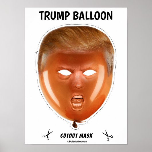 Trump Ballon Halloween Masker Poster (Voorkant)