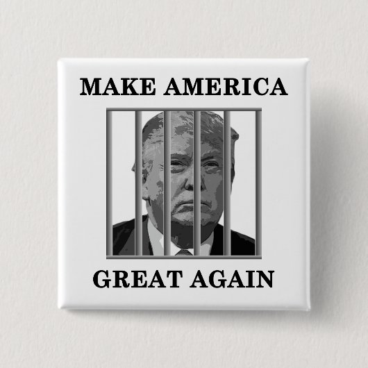 Trump Behind Bars Vierkante Button 5,1 Cm (Voorkant)