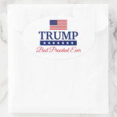 TRUMP BEST PRESIDENT OOIT BUMPERSTICKER OVALE STICKER (Tas)