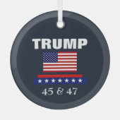 TRUMP BESTE PRESIDENT OOIT 45 & 47 GLAS ORNAMENT (Voorkant)