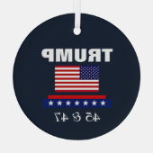 TRUMP BESTE PRESIDENT OOIT 45 & 47 GLAS ORNAMENT (Achterkant)