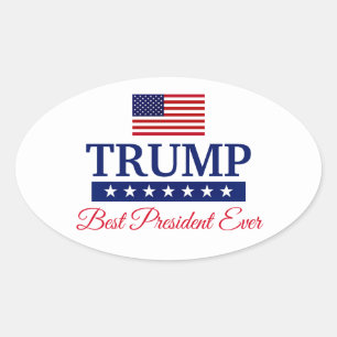 TRUMP BÈSTE PRESIDENT OOIT BUMPERSTICKER OVALE STICKER
