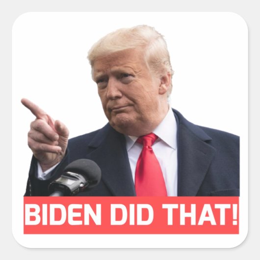 TRUMP : BIDEN L'A FAIT Carré Stickers (Devant)