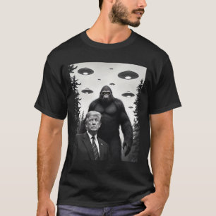 Trump Bigfoot Ufo Alien Ontmoeting Buitenaards T-shirt