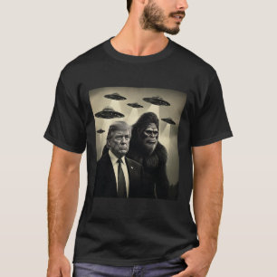 Trump Bigfoot Ufo Alien Ontmoeting Complot Grappig T-shirt