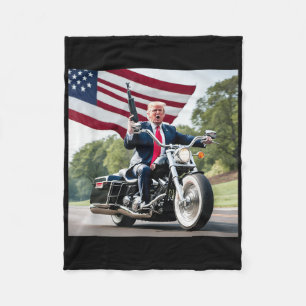 Trump Biker Bad Fleece Deken