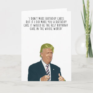 Trump birthday cake card kaart