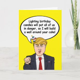 Trump Birthday Kaart - Bouw een muurtje om je nek