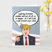 Trump Birthday Kaart - Bouw een muurtje om je nek (Gele Bloem)