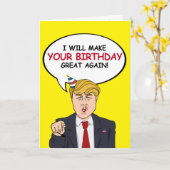 Trump Birthday Kaart - Ik zal je verjaardag vieren (Gele Bloem)