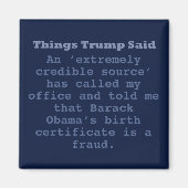 Trump Birther - Aimant Carré de 2" (Devant)