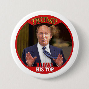 Trump blaast zijn top ronde button 7,6 cm