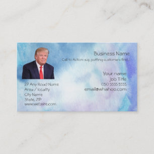 Trump Blau Aquarel Eenvoudige Algemene Thuis Visitekaartje