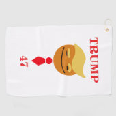 Trump blij gezicht met band (47) golfhanddoek (Horizontaal)