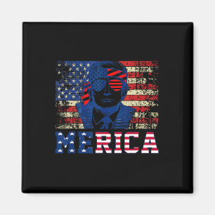 Trump blij op 4 juli Amerikaanse vlag Trump Magneet