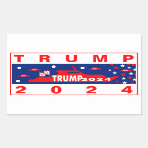 TRUMP BOATERS 2024 RECHTHOEKIGE STICKER
