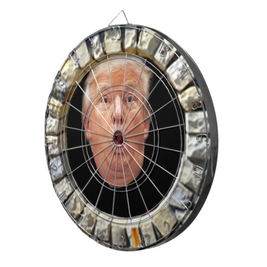 Trump bouwt een wanddartboard dartbord (Voorkant Rechts)
