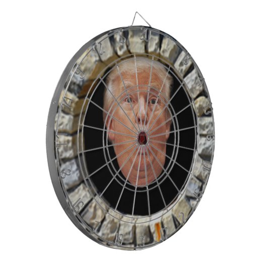 Trump bouwt een wanddartboard dartbord (Voorkant Links)