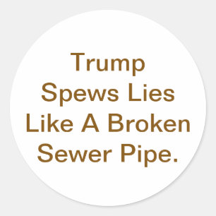 Trump braakt riool leugens Hankamer Artjunkhaus Yu Ronde Sticker