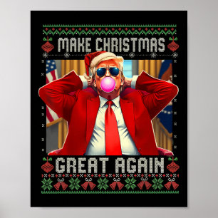 Trump Bubble Gum Make Christmas Great Again lelijk Poster