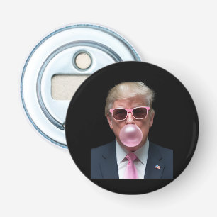 Trump Bubble Gum Pink Funny USA President Button Flesopener