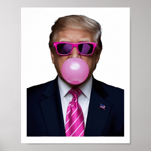 Trump Bubble Gum Pink Poster (Voorkant)