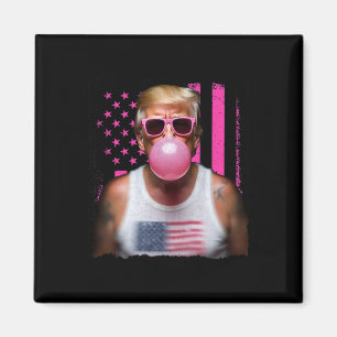 Trump Bubble Gum Roze Zonnebril Usa Vlag Grappig _ Magneet