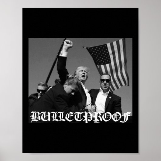 Trump Bulletproof Oud Engels lettertype Poster (Voorkant)