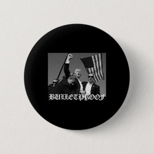 Trump Bulletproof Oud Engels lettertype Ronde Button 5,7 Cm
