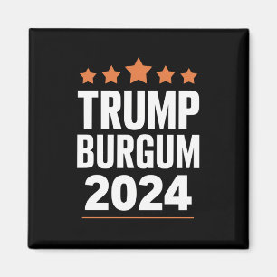 Trump Burgum voor President 2024 Verkiezingen VS Magneet