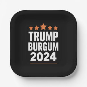 Trump Burgum voor President 2024 VS Verkiezingen Papieren Bordje