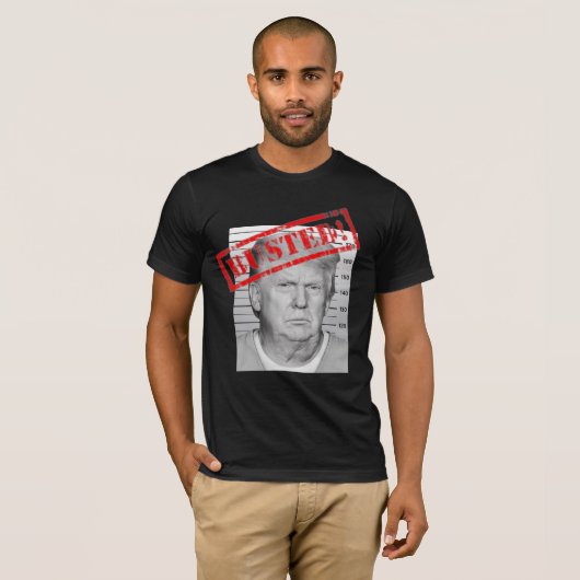 Trump Busted T-shirt (zwart) (Voorkant volledig)