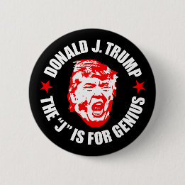 Trump Button: De "J" is voor Genius Ronde Button 5,7 Cm