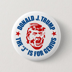 Trump Button: De "J" is voor Genius Ronde Button 5,7 Cm