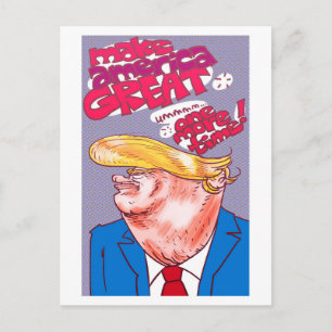trump cartoon portret briefkaart