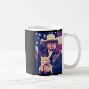 Trump Cat Shirt Funny Cowboy Donald Trump 2024 Ame Koffiemok