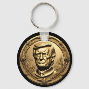 TRUMP CGI Collectible Gouden Art-Coin Doubloon Sleutelhanger