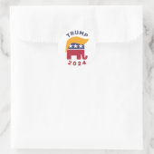 Trump cheveux 2024 élection Classic Round Stickers (Sac)