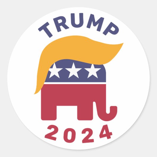 Trump cheveux 2024 élection Classic Round Stickers (Devant)