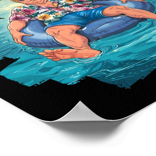 Trump Chillin Als een Felon Zomer Retro Pool Float Poster (Hoek)