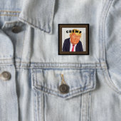 Trump/Clown Knop Vierkante Button 5,1 Cm (In situ)