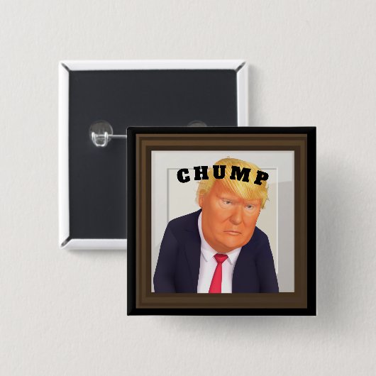 Trump/Clown Knop Vierkante Button 5,1 Cm (Voorkant /achterkant)