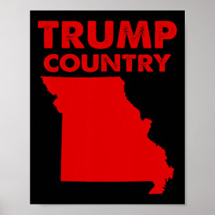 Trump Country Missouri Red State kaart Republikein Poster