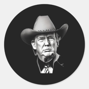 Trump Cowboy Western President You Miss Me Yet Meg Ronde Sticker