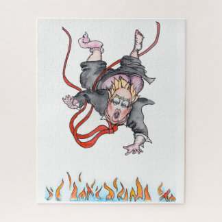 Trump daalt af in de Fiery Pit Jig Saw-puzzel Legpuzzel