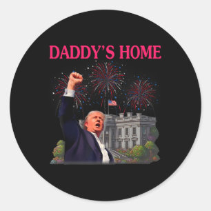 Trump Daddy's Home Bye Joe Biden stopt met hardlop Ronde Sticker