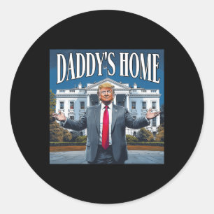 Trump Daddys Home Witte Huis 2025 Ronde Sticker