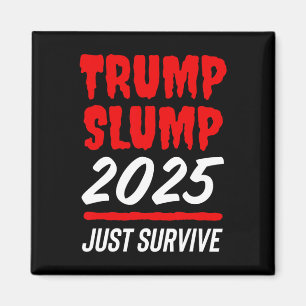 Trump Dalende 2025 Alleen Overleven - Bloedrode Aa Magneet
